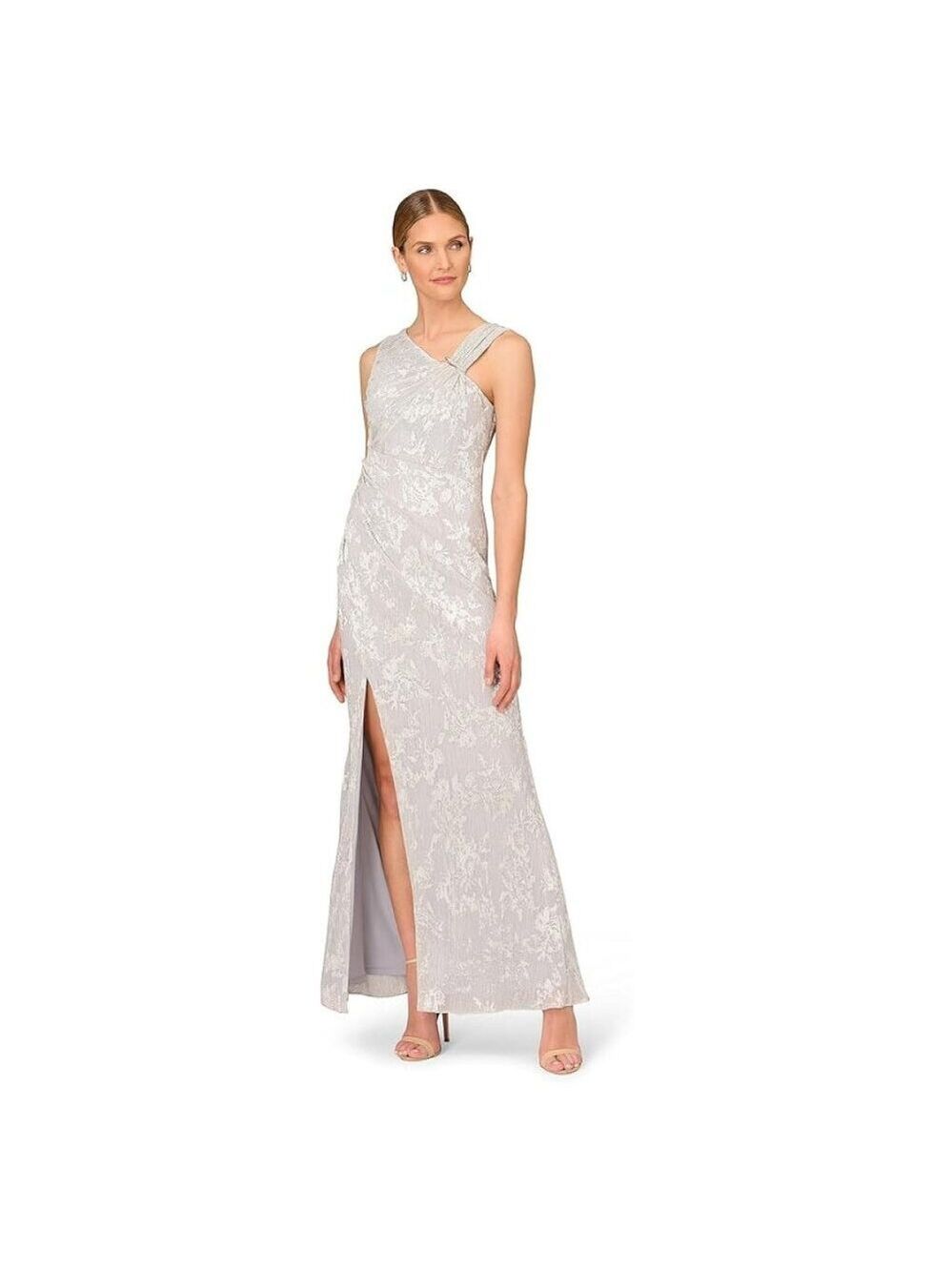Aiden Mattox Pleated Foil Mermaid Gown NWT 2